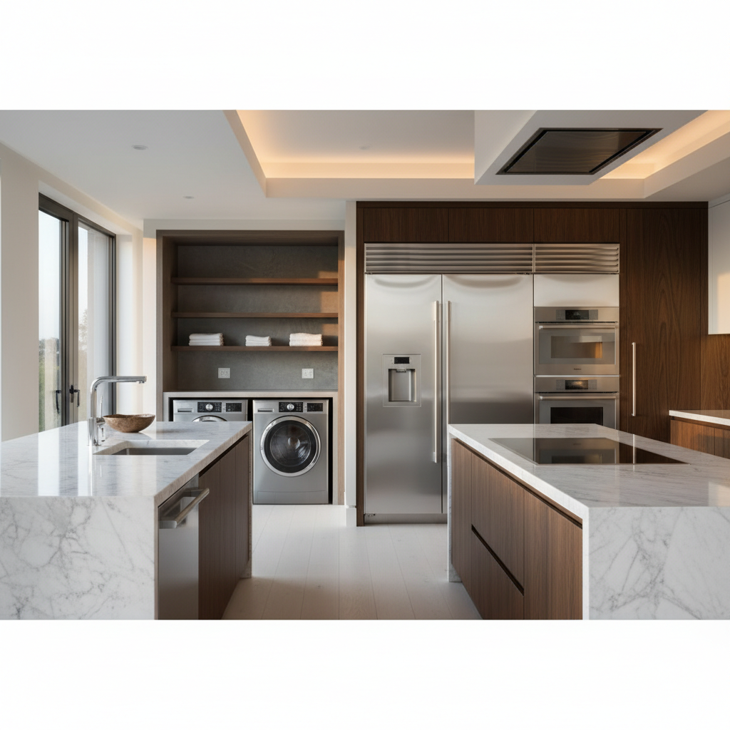 Premium household appliances in a luxury home environment